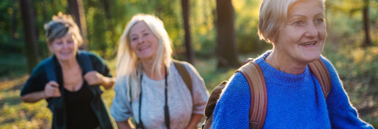 Three women hiking Ontario Parks Grand River Conservation Authority 