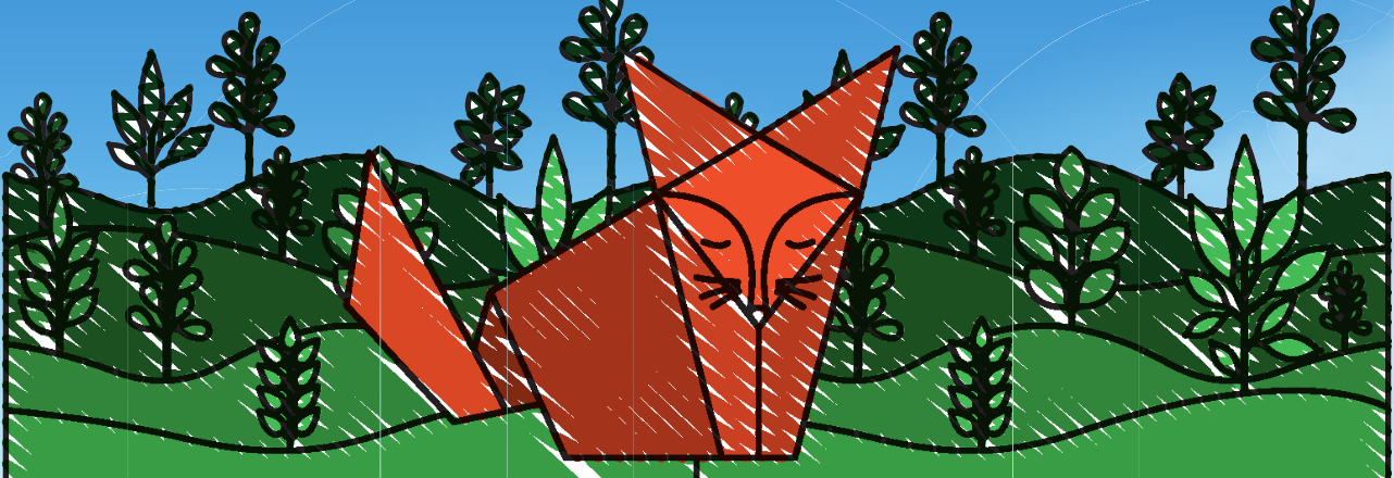 origami fox in nature