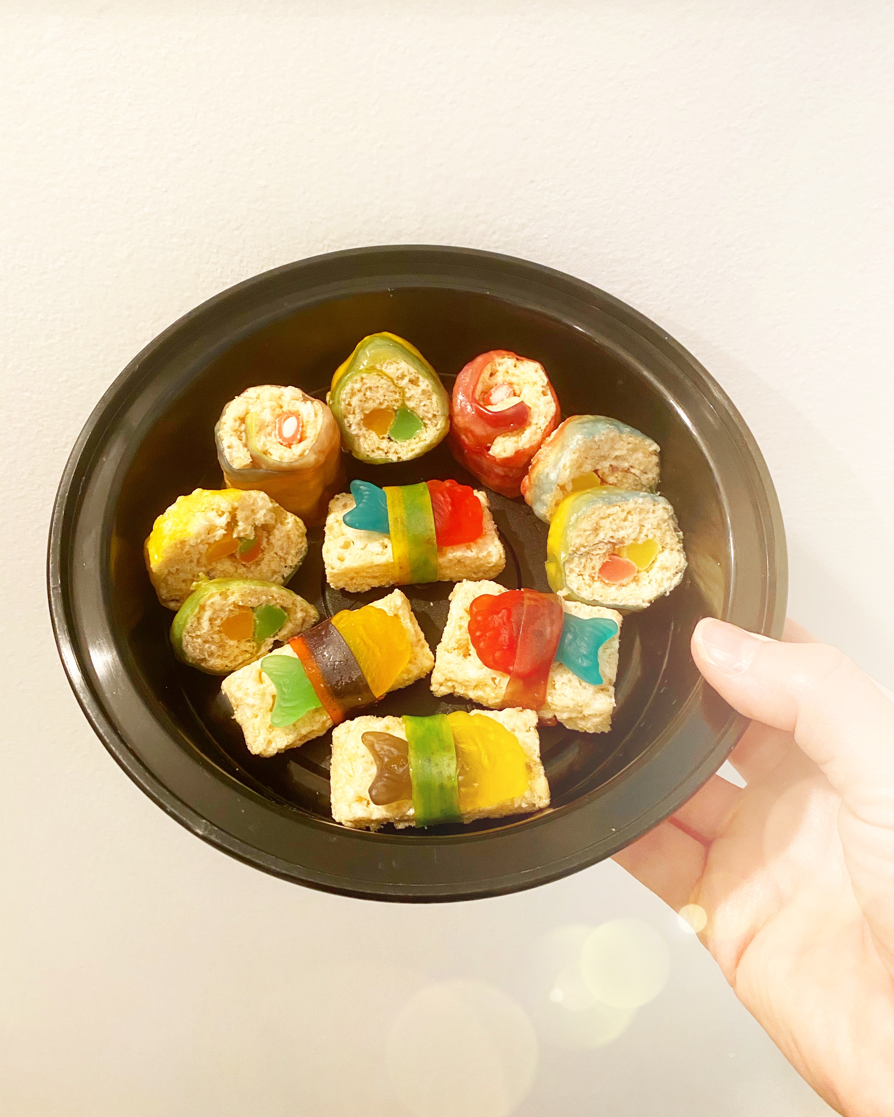 Candy sushi take-out container