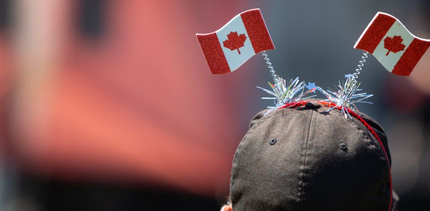 photo of a child with a canadian flag