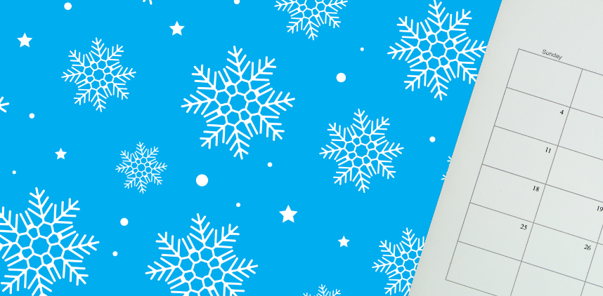 graphic of snow and a calendar