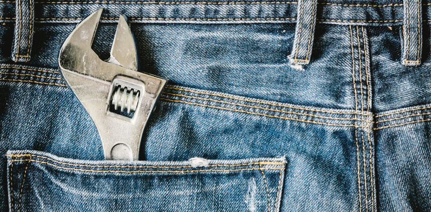 photo of a wrench in a pocket
