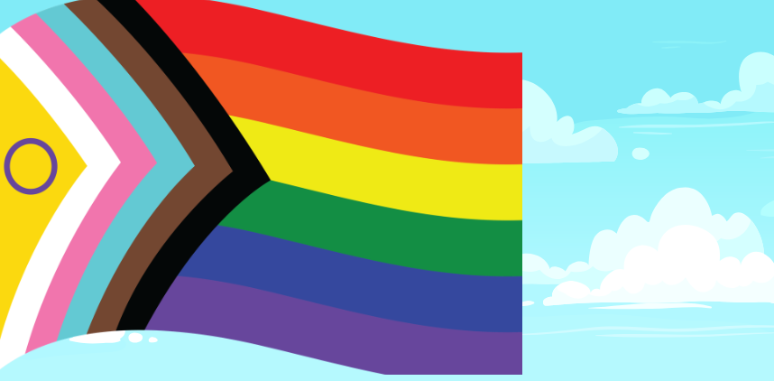 graphic of a pride month flag