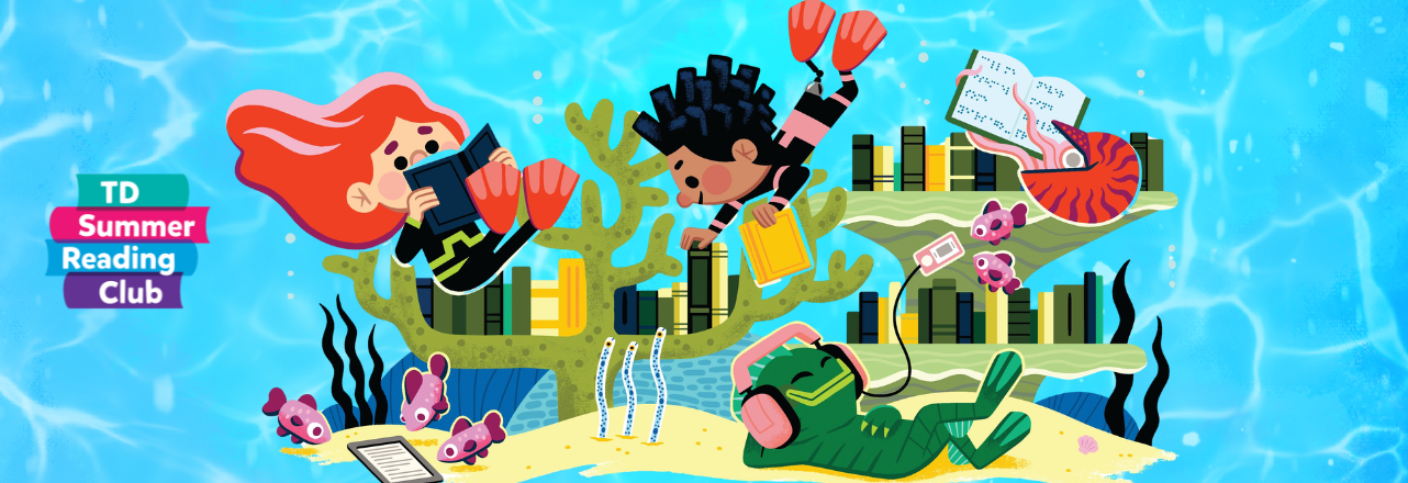 photo of children reading underwater