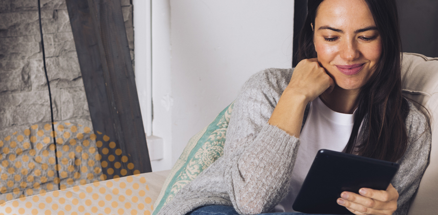 person reading on a tablet