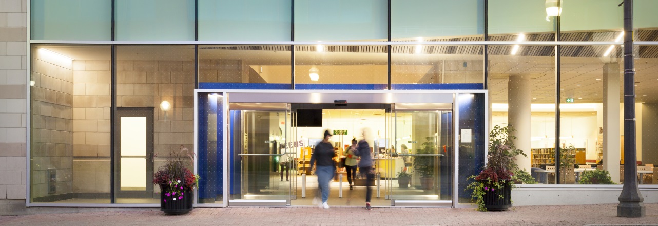 front entrance of library