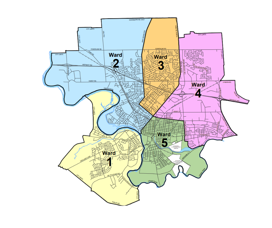 Brantford Ward Map